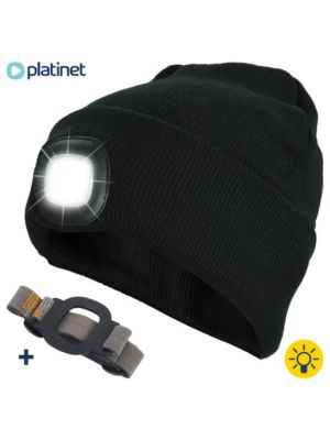 Kapa z LED lučko+ naglavni trak, Unisex, črna