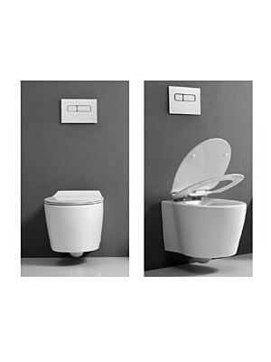 Viseča WC školjka brez roba +  deska s počasnim zapiranjem Alvito ALBA