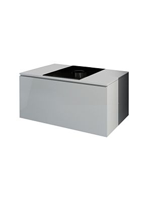 Kopalniška omarica za pod umivalnik s steklom FIDŽI - White Gloss